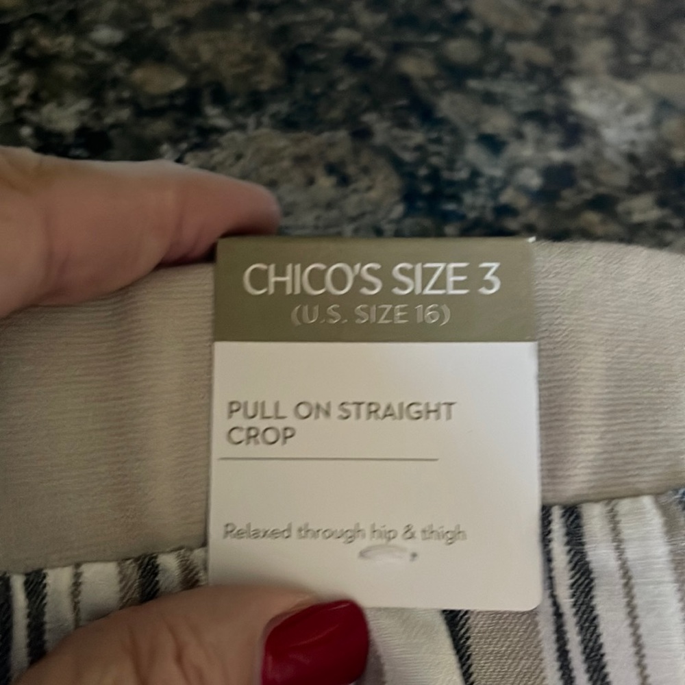 Chico crop (button roll up) elastic waist pants